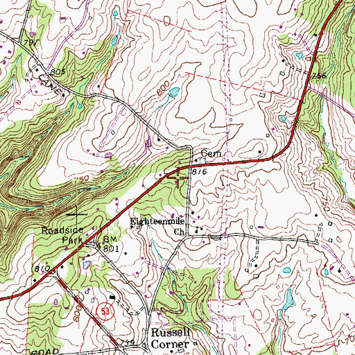 Topographic Map of La Grange Fire and Rescue Department Station 3, KY