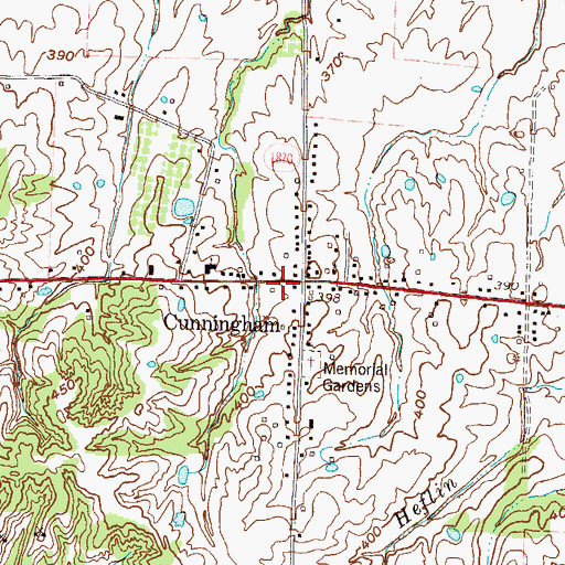 Topographic Map of Cunningham Fire Department, KY