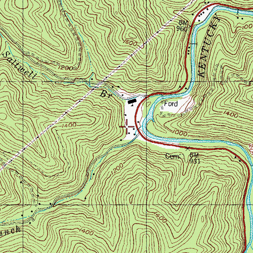 Topographic Map of Stinnett Volunteer Fire Department, KY