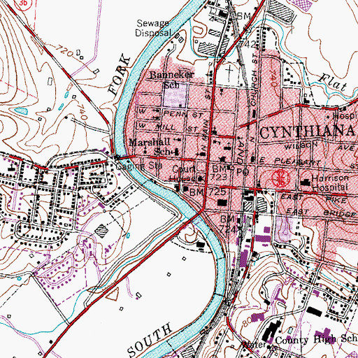 Topographic Map of Harrison County Volunteer Fire Department Station 7, KY