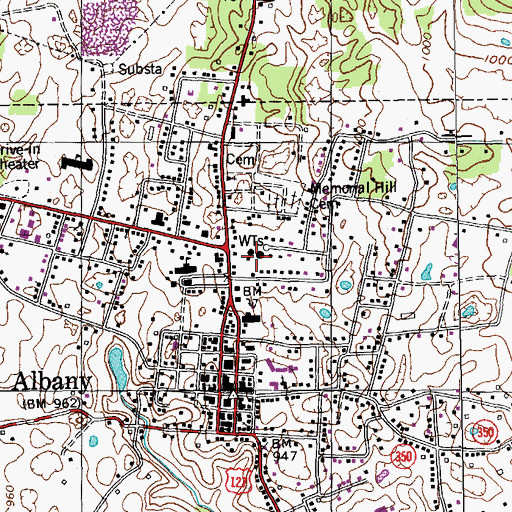 Topographic Map of Albany Fire Department, KY