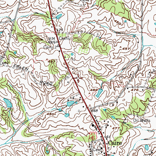Topographic Map of Cairo Fire Department, KY