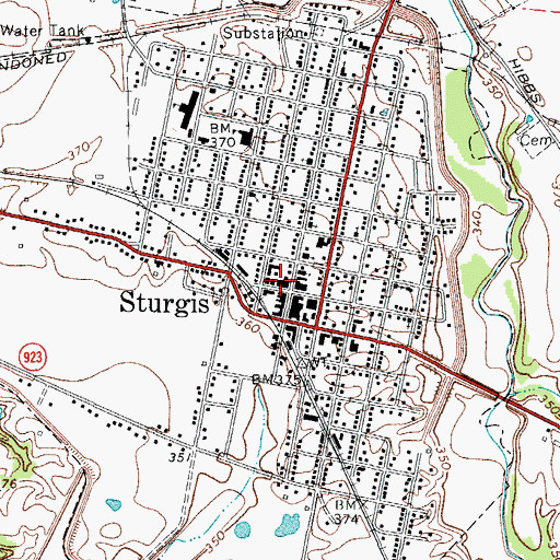 Topographic Map of Sturgis Fire Department, KY