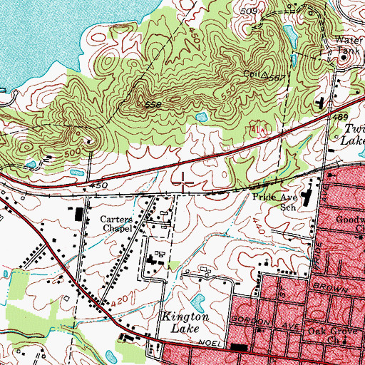 Topographic Map of Madisonville Fire Department Station 3, KY