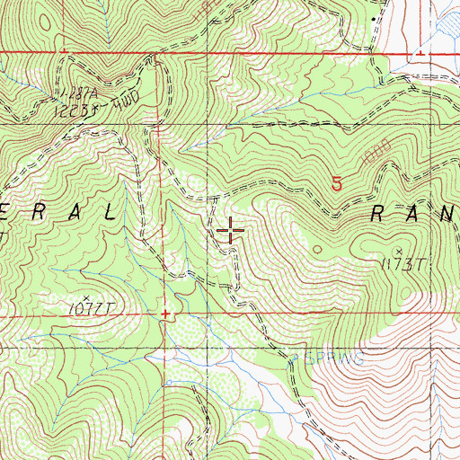 Topographic Map of Mineral Range, CA