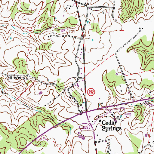Topographic Map of Cedar Springs Fire Department, KY