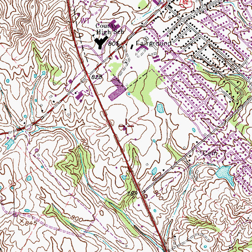Topographic Map of Anderson County Emergency Medical Services, KY