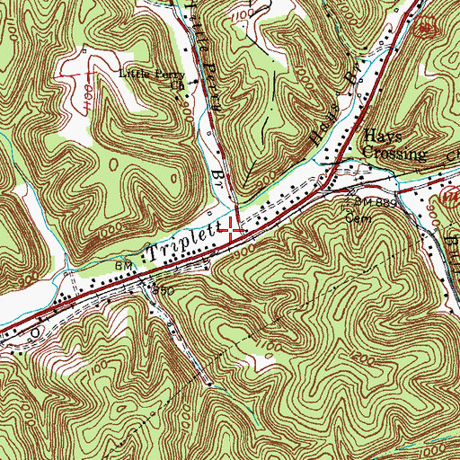Topographic Map of Hayes Crossing Haldeman Volunteer Fire Department, KY