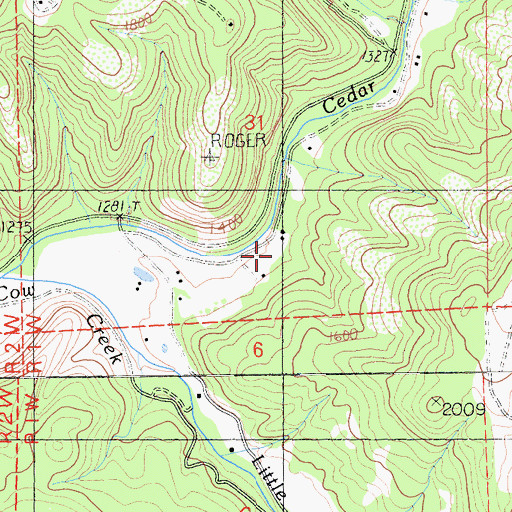 Topographic Map of Mineral School, CA