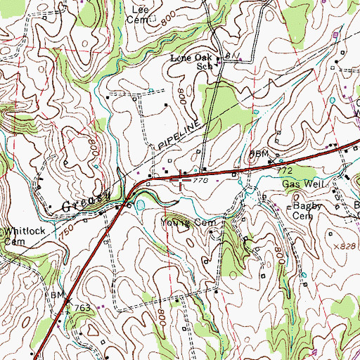 Topographic Map of Exie Fire Department, KY