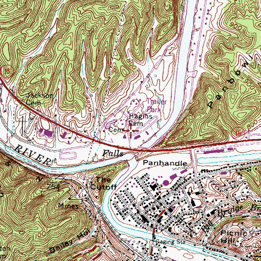 Topographic Map of Jackson Fire Department, KY