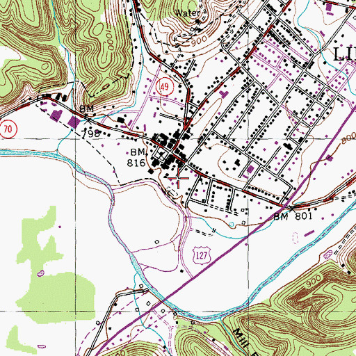 Topographic Map of Liberty Fire Department, KY