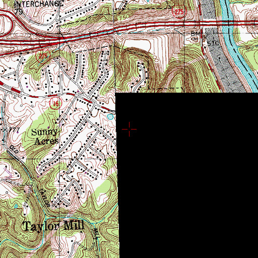 Topographic Map of Taylor Mill Fire Department, KY