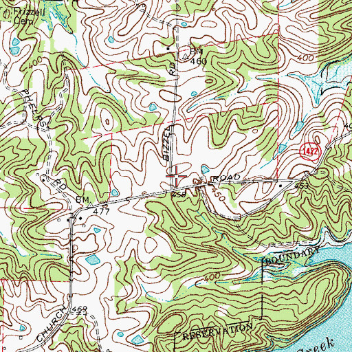 Topographic Map of East Marshal Volunteer Fire, KY