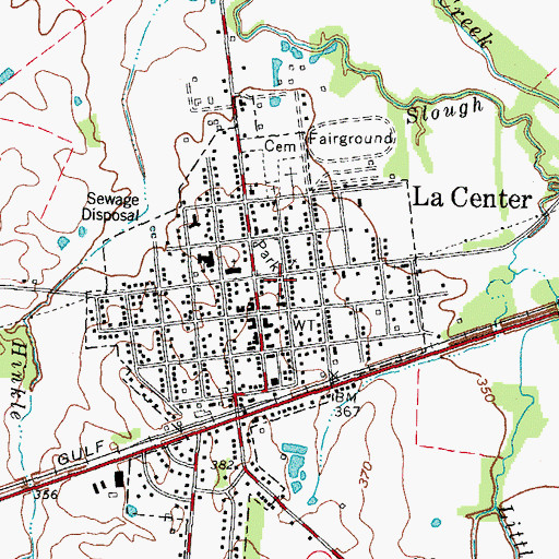 Topographic Map of La Center Fire Department, KY