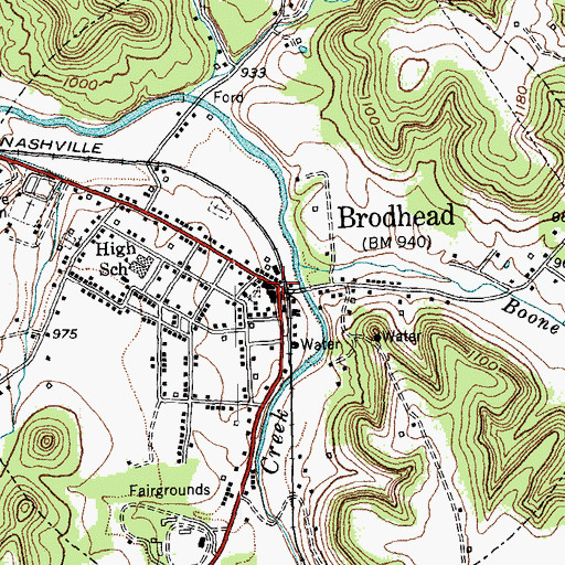 Topographic Map of Brodhead Fire Department, KY
