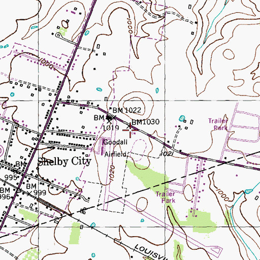 Topographic Map of Boyle County Fire Department Station 4, KY