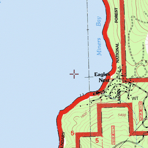 Topographic Map of Miners Bay, CA