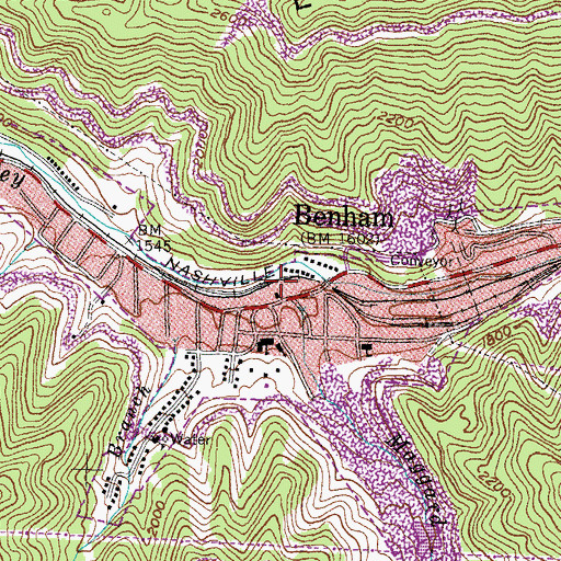 Topographic Map of Benham Fire Department Station 2, KY