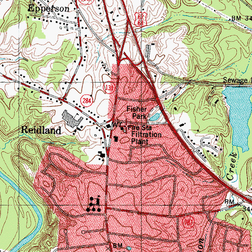 Topographic Map of Reidland Fire Station, KY