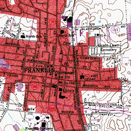 Topographic Map of Simpson County Fire Department, KY