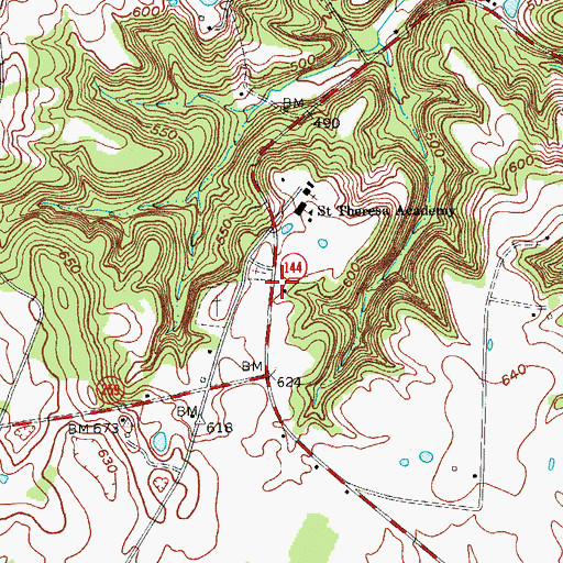 Topographic Map of Rhodelia Fire Department, KY