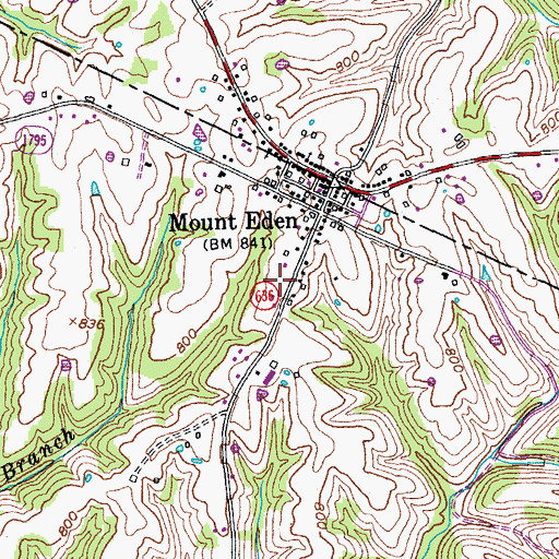 Topographic Map of Mount Eden Fire Department, KY