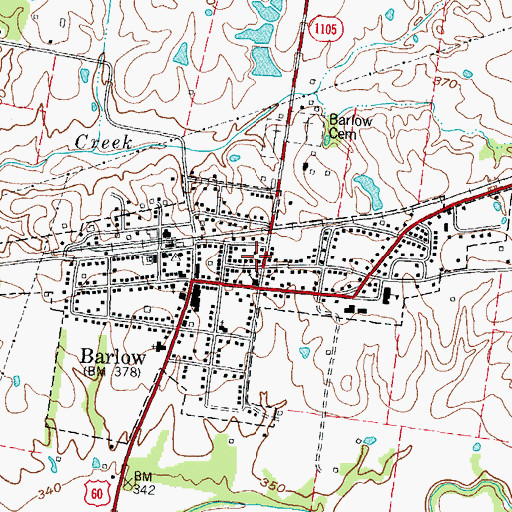 Topographic Map of Barlow Rural Fire Department, KY