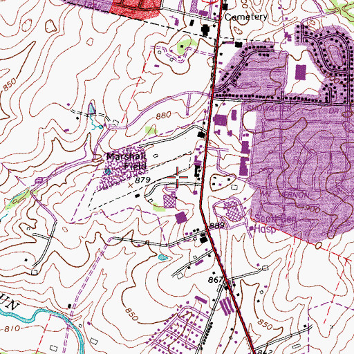 Topographic Map of Georgetown Fire and Rescue Station 3, KY