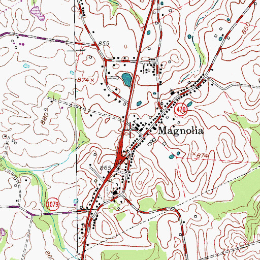 Topographic Map of Magnolia Fire Department, KY
