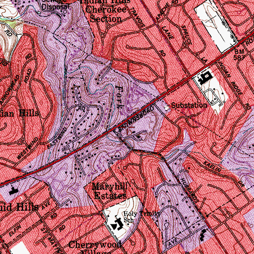 Topographic Map of Saint Matthews Fire Department Station 2, KY