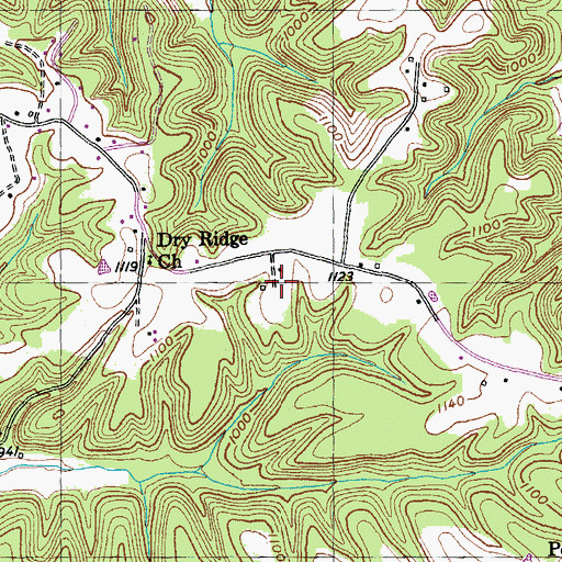 Topographic Map of Poplar Springs Volunteer Fire Department, KY