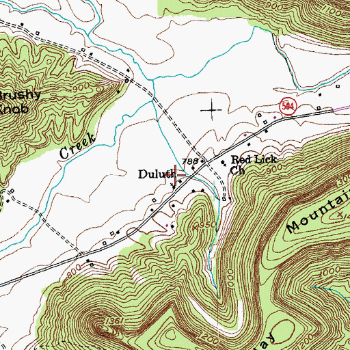 Topographic Map of Red Lick Volunteer Fire Department, KY