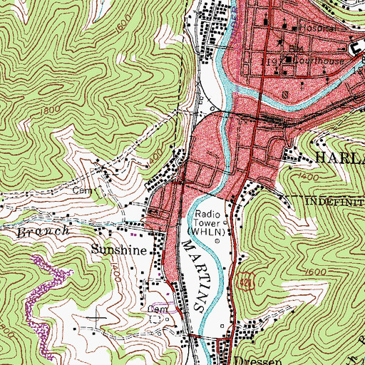 Topographic Map of Sunshine Fire Department, KY