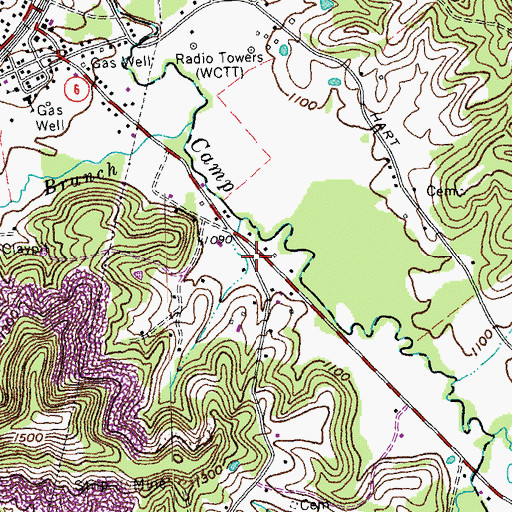 Topographic Map of Woodbine Fire and Rescue Department Station 1, KY