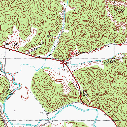 Topographic Map of Lockards Creek Fire Department, KY