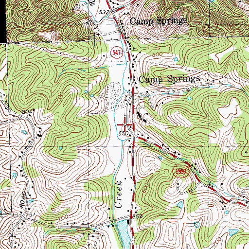 Topographic Map of Campbell County Fire Protection District 1 Camp Springs Station, KY