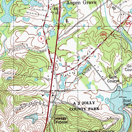Topographic Map of Southern Campbell Fire District, KY