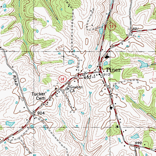 Topographic Map of Piner - Fiskburg Fire Protection District, KY