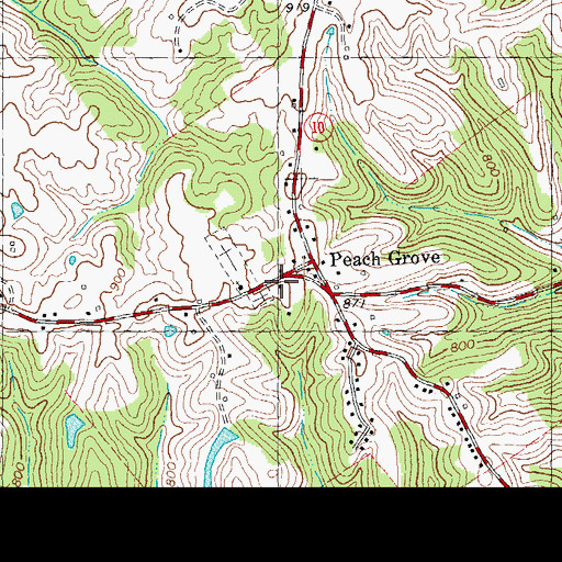 Topographic Map of Northern Pendleton County Volunteer Fire Department, KY