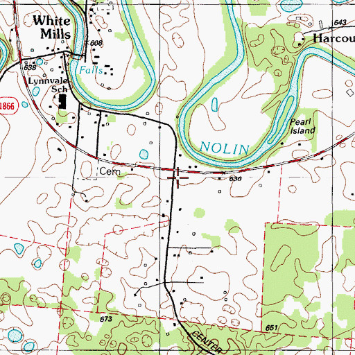 Topographic Map of White Mills Volunteer Fire Department, KY