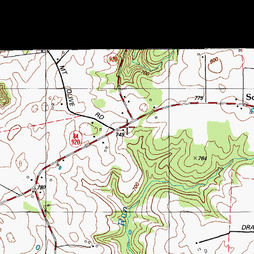 Topographic Map of West 84 Volunteer Fire Department Station 1, KY