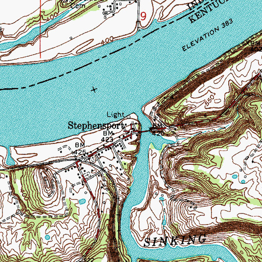 Topographic Map of Stephensport Volunteer Fire Department, KY
