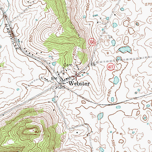 Topographic Map of Webster Area Fire Department, KY