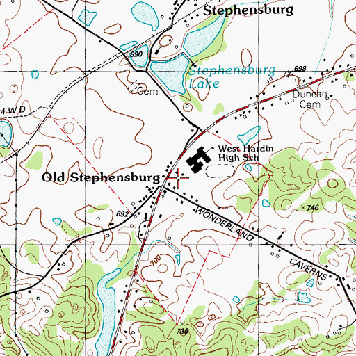 Topographic Map of Stephensburg Fire Department, KY