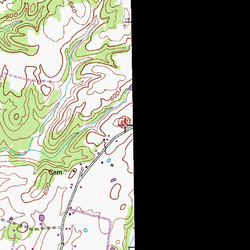 Topographic Map of New Hope Fire Department, KY