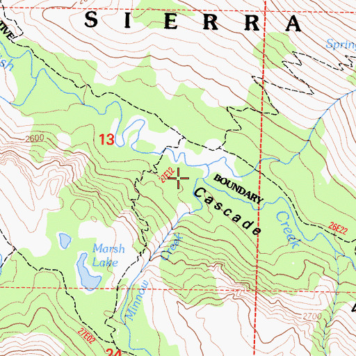 Topographic Map of Minnow Creek, CA