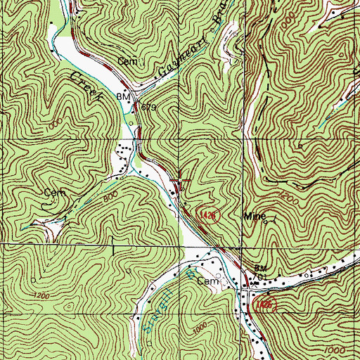 Topographic Map of Toller Creek Volunteer Fire Department, KY