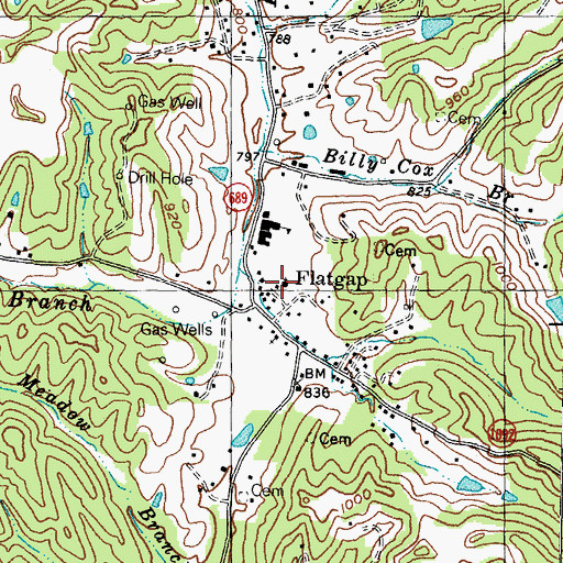 Topographic Map of Flatgap Volunteer Fire Department, KY