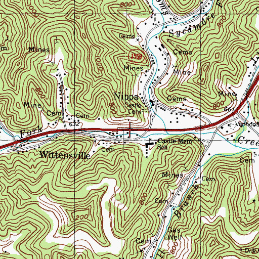 Topographic Map of W R Castle Volunteer Fire Department, KY